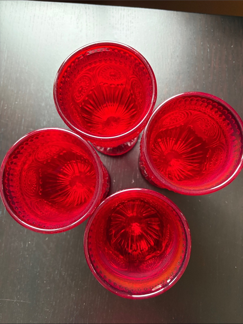 Pioneer Woman Adeline Ruby Red Water Goblet 12 oz. discontinued Perfect set of 4 - Picture 5 of 7